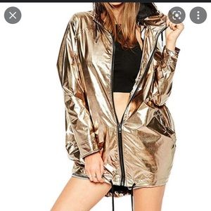 Forever 21 VINTAGE size medium metallic gold windbreaker